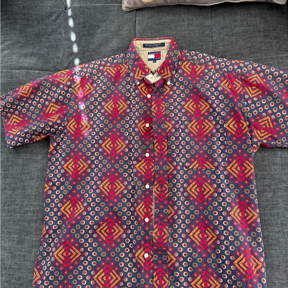 Tommy Hilfiger Red and Purple Patterned Shirt